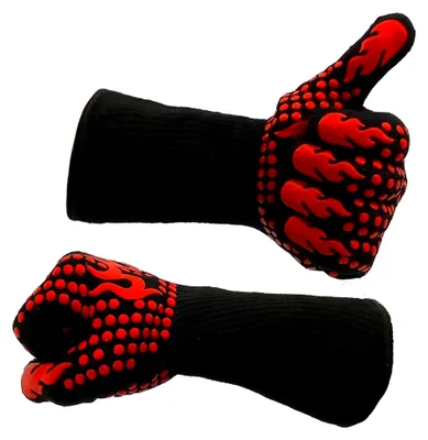 Produktbild von Grillhandschuh Paar | Hitzebeständige Ofenhandschuhe bis 500°C | BBQ-Handschuhe für Gas- und Elektrogrill