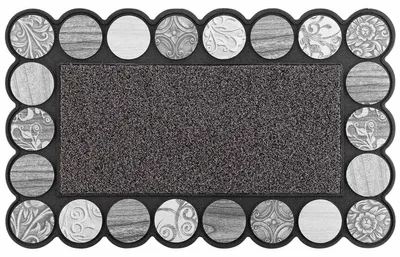 Image de Tapis Rectangle à grattoir en relief en caoutchouc "Volea" - Gris" - 45 x 75 cm