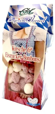 Immagine prodotto di Edel Herzbonbons Dirndl bianco e rosso in una scatola a timpano 150g