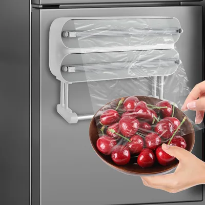 Produktbild von 3-in-1 Aluminiumfolienspender, Magnetischer Papierhandtuchhalter, Wandrollenhalterung für die Küche