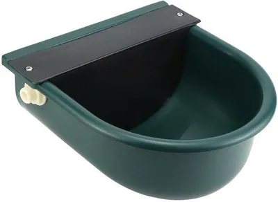 Immagine prodotto di Abbeveratoio automatico in plastica, grande, nero, con serbatoio per l'acqua, facile da pulire, per animali, ideale per bovini, cavalli e suini.