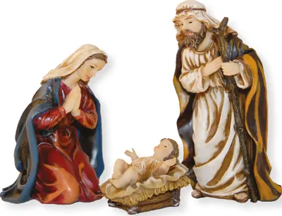 Produktbild von Krippenfiguren Heilige Familie 3-teilig Polyresin für 30 cm Figuren