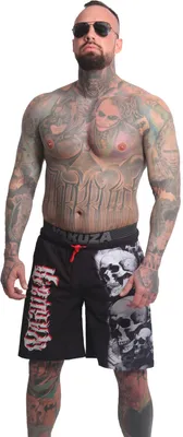 Image de Yakuza Homme Skull Awakening Short de bain, Noir, M