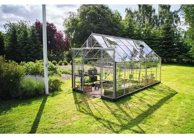 Produktbild von Gewächshaus Halls Icon 8 11,2 m² Blankglas 3 mm 254,7 x 441,3 cm aluminium