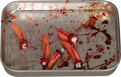 Productafbeelding van 5 geamputeerde vingers als Halloween-decoratie