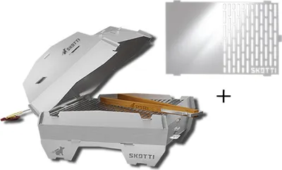Produktbild von Skotti Grill Set mobiler Gasgrill mit Cap und Plancha Campinggrill inkl. Gasschlauch