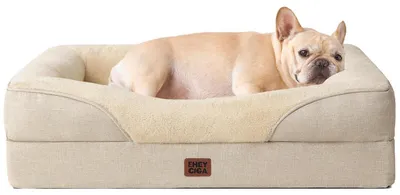 Produktbild von Orthopädisches Hundebett mit 4 Rändern, 76x51cm, Beige
