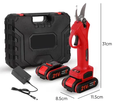 Image de Sécateur électrique - Sécateur à batterie pour arbres - 600 W - Capacité de coupe de 30 mm - Moteur sans balais - Batterie lithium rechargeable