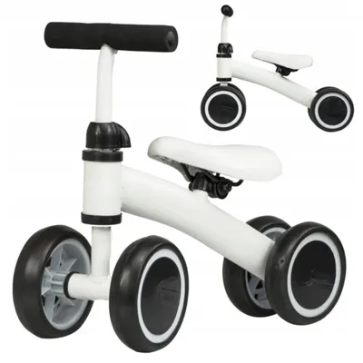 Obrázok produktu pre Detské odrážadlo balančný bicykel chodítko ľahké 4 kolesá biele