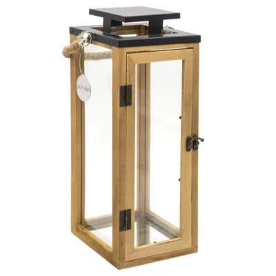 Produktbild von Dekovita, Laterne Holz Natur 16x16x42cm
