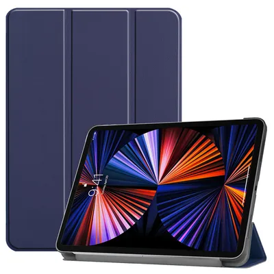 Image de Housse de protection pour Apple iPad Pro 12.9 2021 5e génération 12.9 pouces Slim Case Etui avec fonction support et fonction veille/réveil automatique Bleu