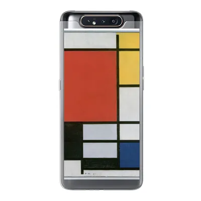 Produktbild von MuchoWow® Handyhülle Schutzhülle Hülle für Samsung Galaxy A80 Komposition 2 in Rot Blau und Gelb - Piet Mondrian Silikon Softcase Handy Hülle - Schutzdeckel