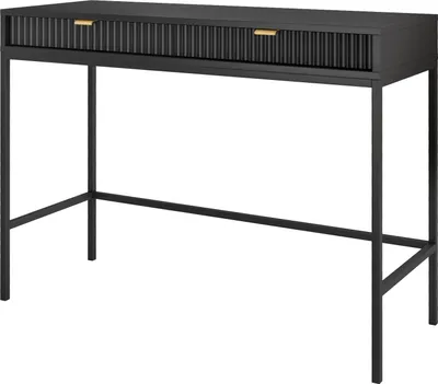 Produktbild von Furniture24 Schreibtisch Nova T104 Schminktisch mit 2 Schubladen Schwarz