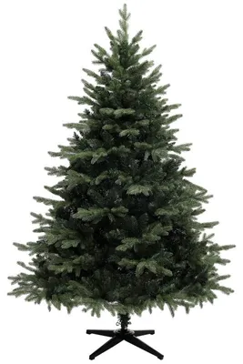 Zdjęcie produktu dla Sztuczne drzewko bożonarodzeniowe o wysokości 180 cm, imitujące świerk, wyposażone w 1696 gałązek i składaną metalową podstawę. Idealne jako choinka do domu lub biura, kolor zielony
