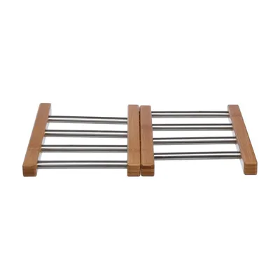 Image de Dessous De Plat Extensible En Bambou Et Inox - Jja