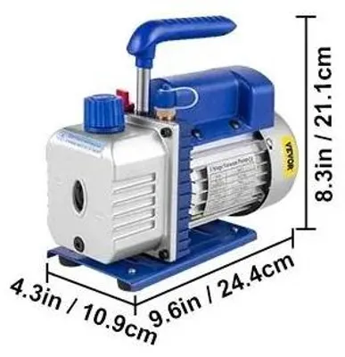 Obrázek produktu pro Vakuová pumpa, 1/4 HP, vysoký průtok, 3 CFM, 1–4 HP, EU-c