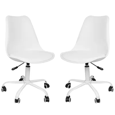 Produktbild von 2er set Bürostuhl Homeoffice Stuhl Drehstuhl Schreibtischstuhl Weiß