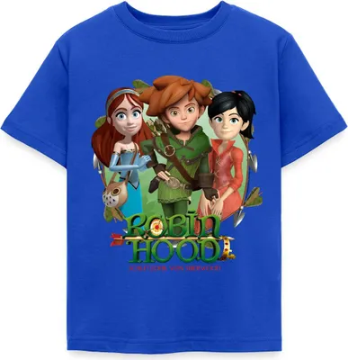 Produktbild von Spreadshirt Robin Hood Gruppenbild Mit Marian Und Scarlett Kinder T-Shirt, 110/116 (5-6 Jahre), Royalblau