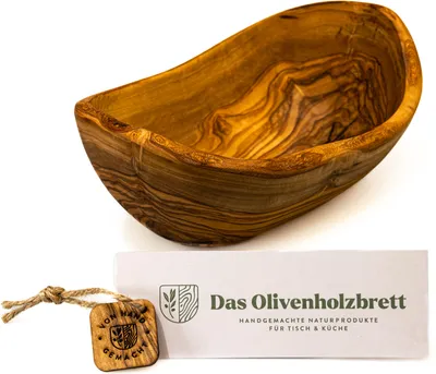 Produktbild von Baguetteschale aus Olivenholz, mit Naturrand 20 cm
