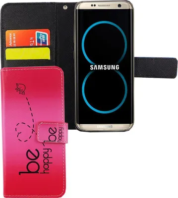 Produktbild von Handyhülle Tasche für Handy Samsung Galaxy S8 Be Happy Pink