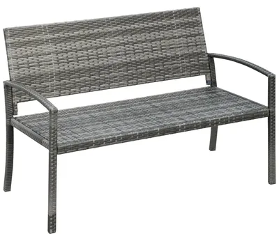 Imagen del producto de Banco de jardín - Banco de jardín de mimbre - Sillón de jardín - Juego de muebles de jardín