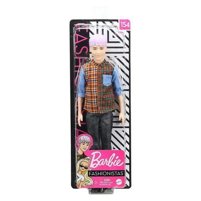 Produktbild von Mattel GHW70 - Barbie - Fashionistas - Puppe, Ken, lilahaarig mit Karohemd