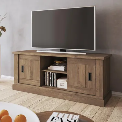 Image de Mesola - Meuble TV, 45x46x60h cm Noyer Marron, une Étagère
