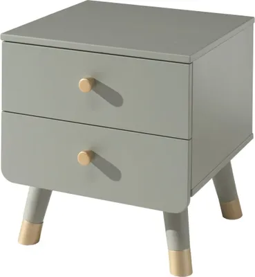 Image de Table de nuit BILLY avec 2 tiroirs, finition laquée vert olive