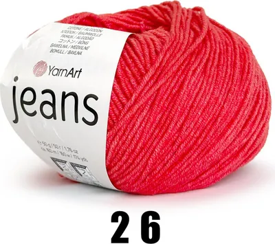 Produktbild von YarnArt Jeans (50g/160M) 26 rot
