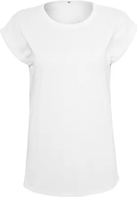 Image de Build Your Brand BY138 | T-shirt femme, Organic Extended Shoulder Tee, 100% coton bio. - Couleur : White - Taille : XS