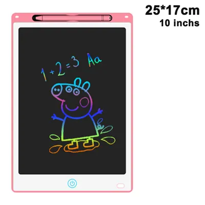 Produktbild von LCD-Schreibtablett, 8,5/10-Zoll-Zeichentablett für Kinder, buntes Zeichenbrett für Kleinkinder, elektronische Zeichenblöcke, Lern- und Lernspielzeug für Jungen und Mädchen,Pink,10 Zoll