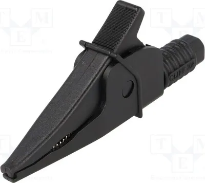 Obrázok produktu pre 1x Krokodílová svorka 20A, čierna, max. 39 mm, 1 kV, FCR79900B. Krokodílové svorky, 4 mm