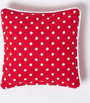 Produktbild von HOMESCAPES Kissenbezug in Rot mit Punkten, 100% Baumwolle, 30 x 30 cm