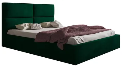 Produktbild von Doppelbett 200x200 cm Terra - Polsterbett mit Bettkasten, Metall-Lattenrost - Grün