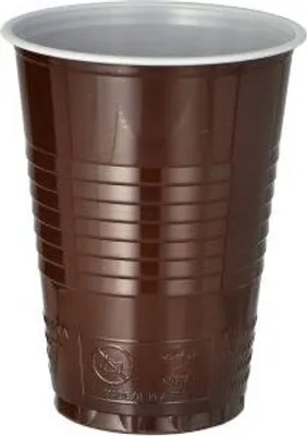 Produktbild von 3000 tradingbay24 Thermo-Automatenbecher, PS 0,18 l Ø 7,03 cm, 9,1 cm braun/weiss tbU95569 Plastikbecher Trinkbecher Automatengängig