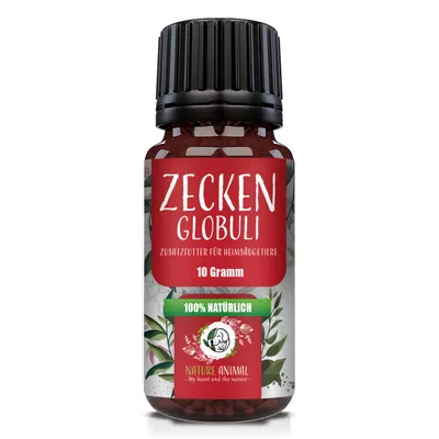 Produktbild von Nature Animal® Zecken Kügelchen - zum Schutz vor Zeckenbefall – für Hunde und Katzen – Zeckenschutz Hund – keine Zecken – Zecken - Zecken Hund