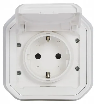 Image de Legrand Plexo Prise Étanche Simple Blanc IP55 16A
