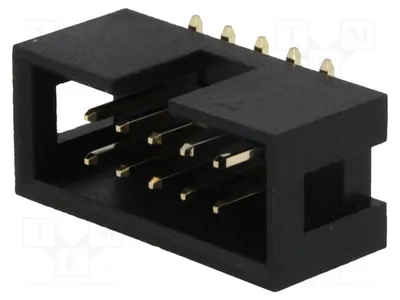 Image de 1 x Connecteur femelle, 2,54 mm, modèle T821M110A1S100CEU-B - Connecteur vertical, 10 broches