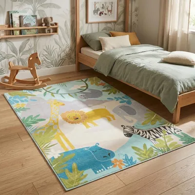 Zdjęcie produktu dla Volero - Dywan dziecięcy - Jungle Lion Kolorowy - 120x170 cm