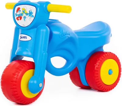 Produktbild von Polesie Motorrad Rutscher Schlümpfe Smurfs Kinder Laufrad Lauflernrad blau/gelb