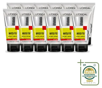 Productafbeelding van 12 x L'Oréal Paris Studio Line Invisi Fix 24h Helder & Fris Haargel 150 ml - Voorraadpakket - 12 stuks