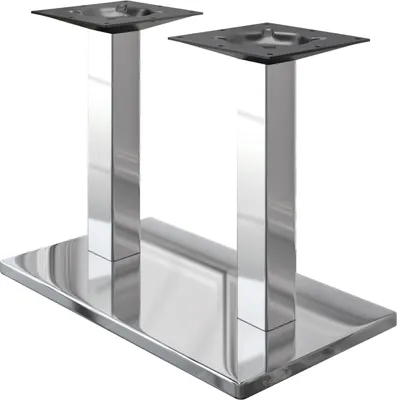 Produktbild von MADRID | Bistro Doppel Tischgestell | Edelstahl | Höhe: 72 cm | Säule: 6 x 6 cm | Fuß: 40 x 70 cm | Tischgestell Edelstahl, Gastro Tischgestell