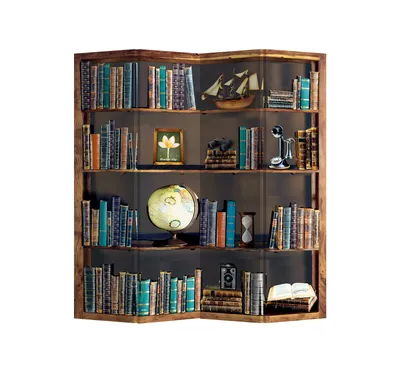 Produktbild von Fine Asianliving Paravent Raumteiler Spanische Wand Trennwand Room Divider Raumtrenner L160xH180cm Bedruckte Canvas Sichtschutz Leinwand Doppelseitig - 203-473-4