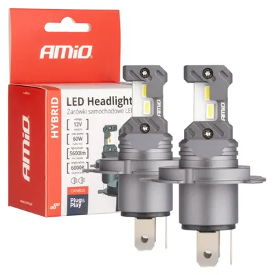 Obrázok produktu pre LED hybridné autožiarovky H4 H19 Canbus 6000K 60W AMIO-04114 Osvetlenie vozidla