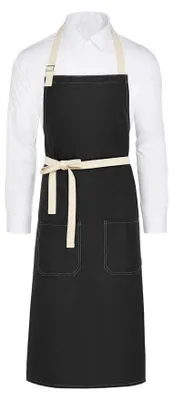 Image de SG Accessories Bistro - Tablier à bavette « Santorini » FK3103 (taille unique) (noir)