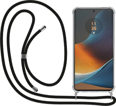Produktbild von Smartphonica Telefon Fall geeignet für Motorola Edge 50 Fusion mit Kabel und Bumper - Fall mit Telefonkabel - TPU Backcover Fall stoßfest mit Lanyard - Transparent