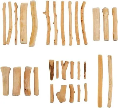 Produktbild von Holzstücke 300 g, natürliche Formen, verschiedene Größen - Dekoration, Bastelmaterial