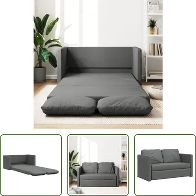 Image de The Living Store Canapé de sol avec fonction sommeil gris foncé 112x174x55 cm Tissu