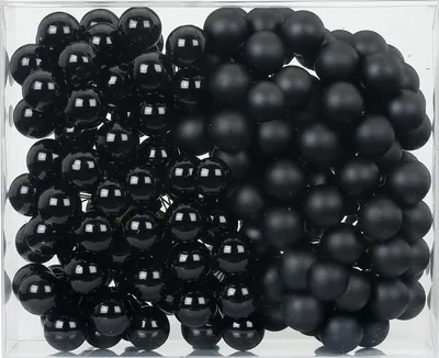 Produktbild von Spiegelbeeren Glas 2cm, 144 Stück, Farbe:schwarz glanz / matt