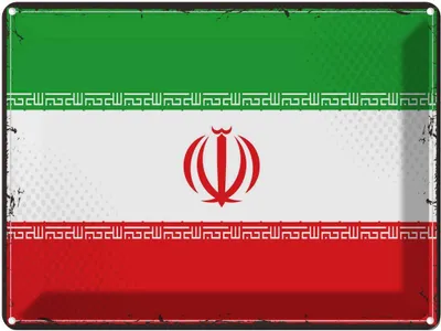 Produktbild von vianmo Blechschild 30x40 cm Iran Retro Flagge Fahne Wappen